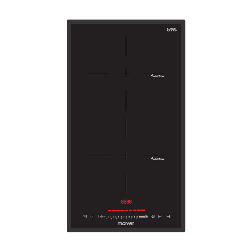 Mayer 30cm 2 Zone Domino Induction Hob with Slider MMIH30CS