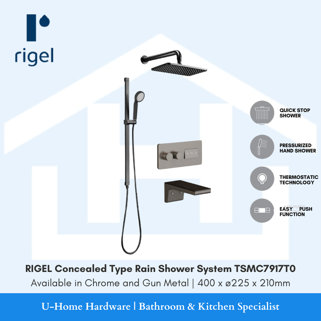 Rigel TSMC7917T0 Concealed 3 Function Thermostatic Shower Set
