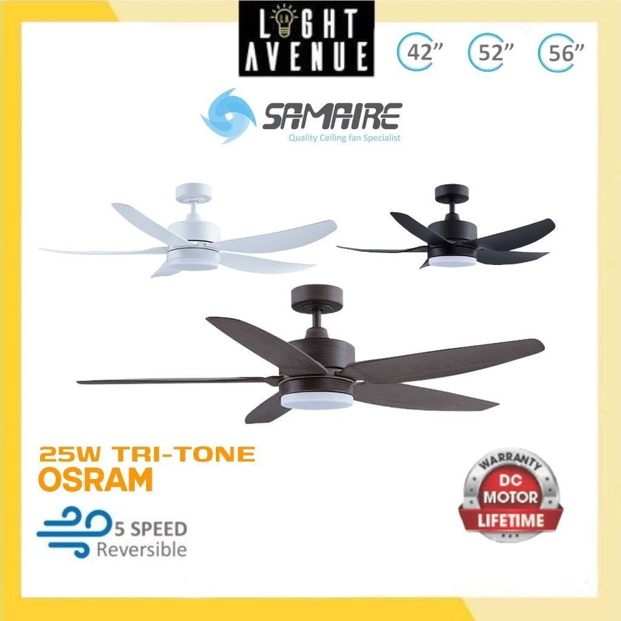 Samaire 5 Blade 42"/52"/56" Ceiling Fan with Light