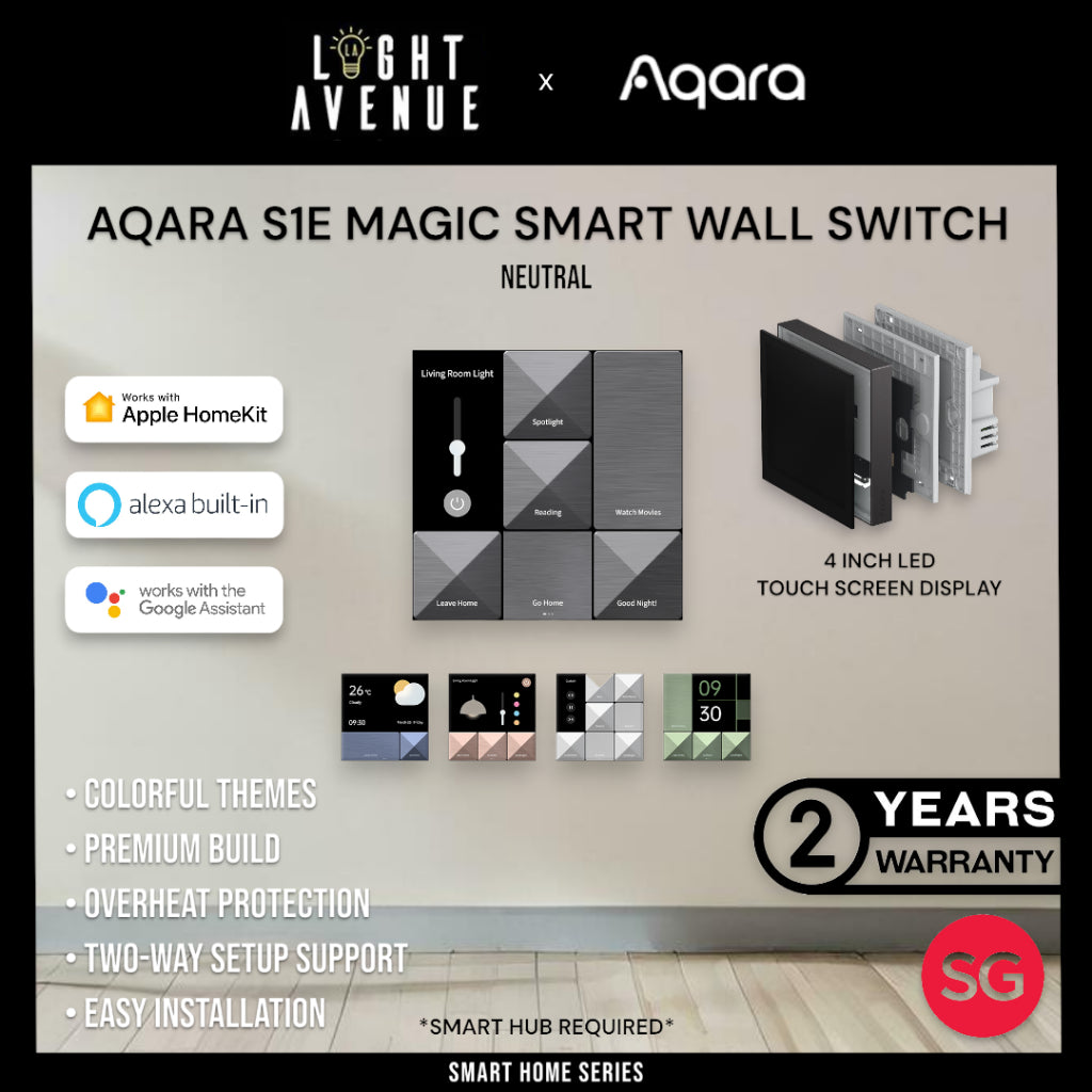 Aqara S1E LED Display Touchscreen Smart Wall Switch