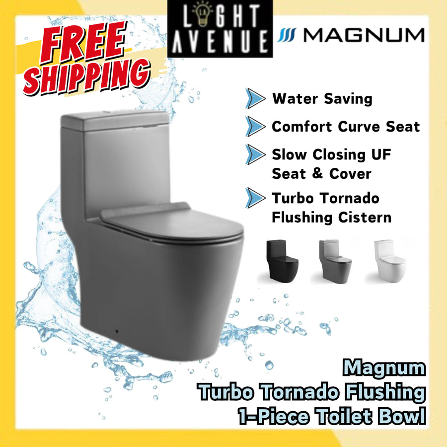 Magnum Toilet Bowl M-919 Turbo Tornado Flushing 1-Piece Toilet Bowl