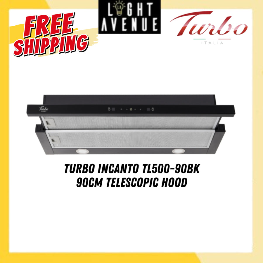 Turbo Incanto TL500-90BK 90cm Telescopic Hood With Touch Control & Non Touch Sensor