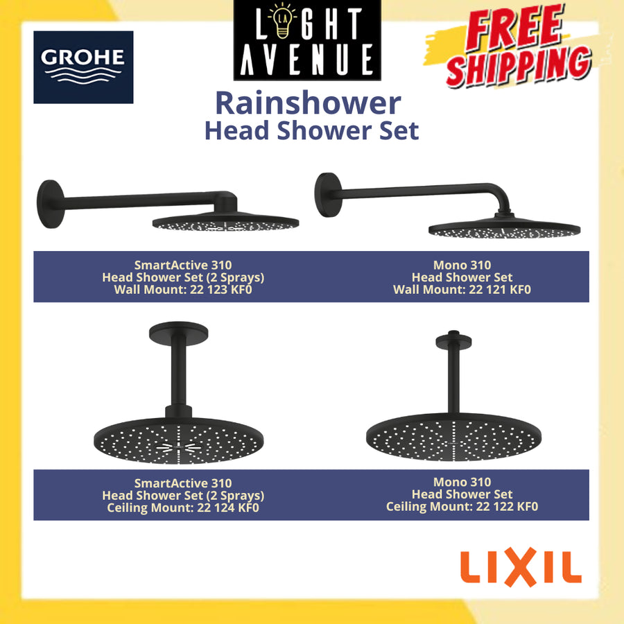 Grohe 22 123 KF0 Rainshower SmartActive 310 Head Shower Set 430mm (2 Sprays)