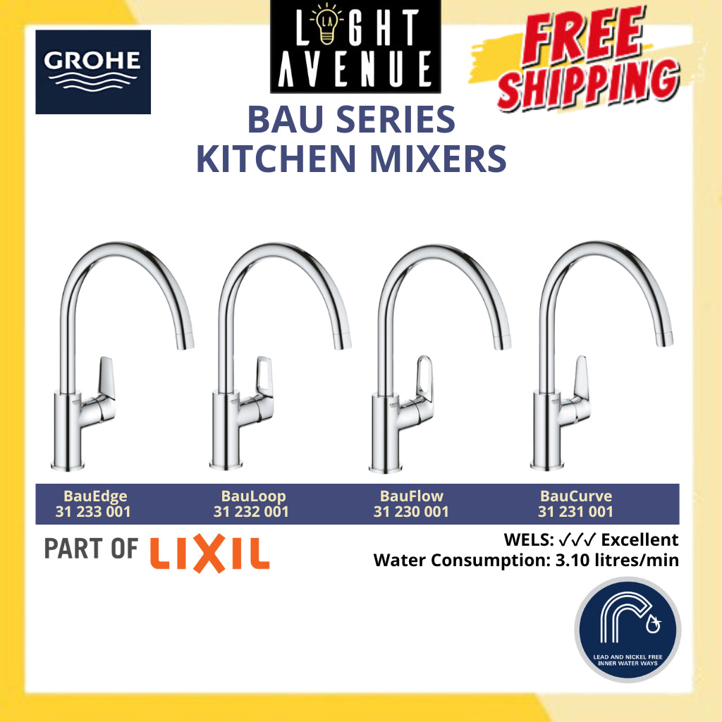 Grohe 31 231 001 BauCurve Sink Mixer