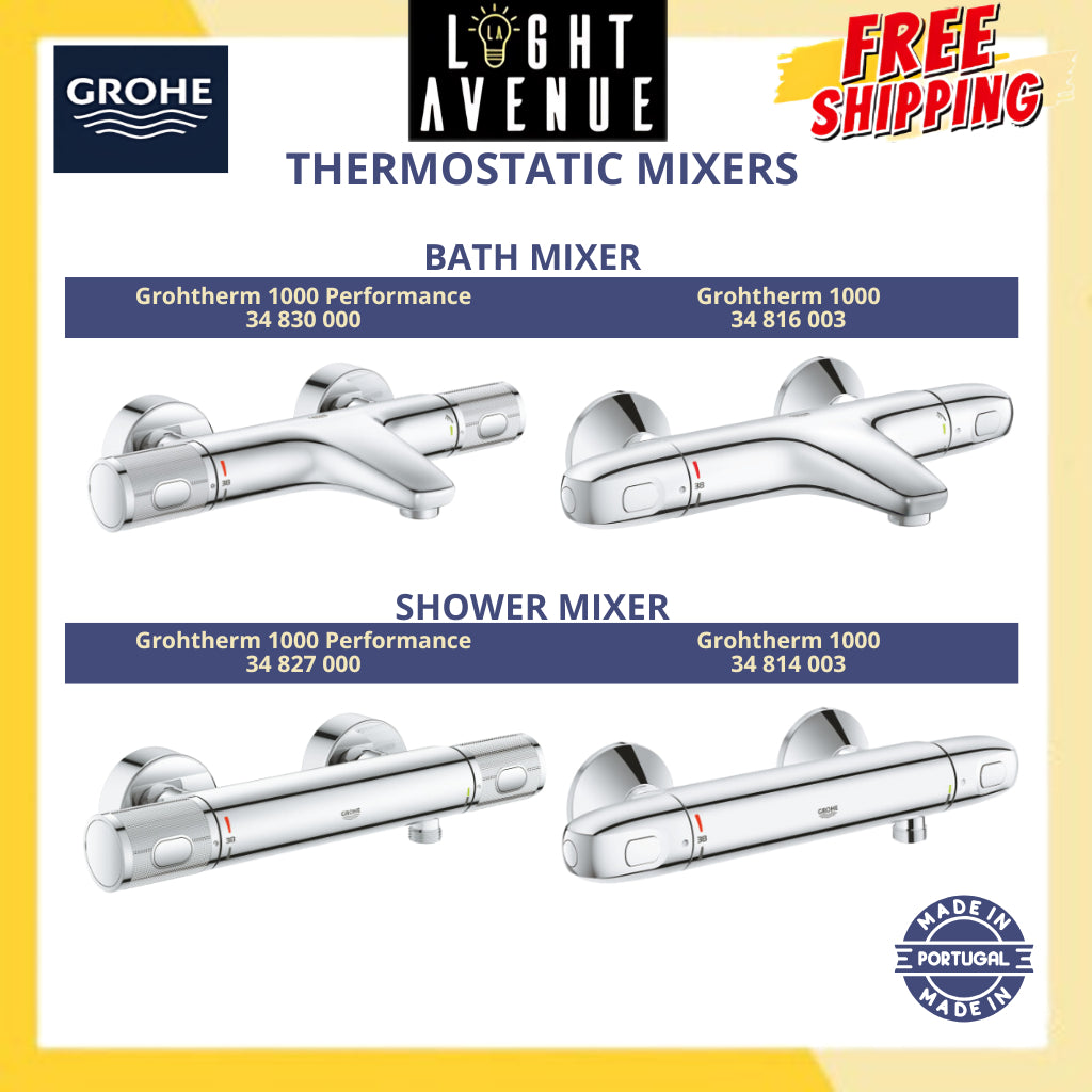 Grohe 34 830 000 Grohtherm 1000 Performance Bath / Shower Mixer