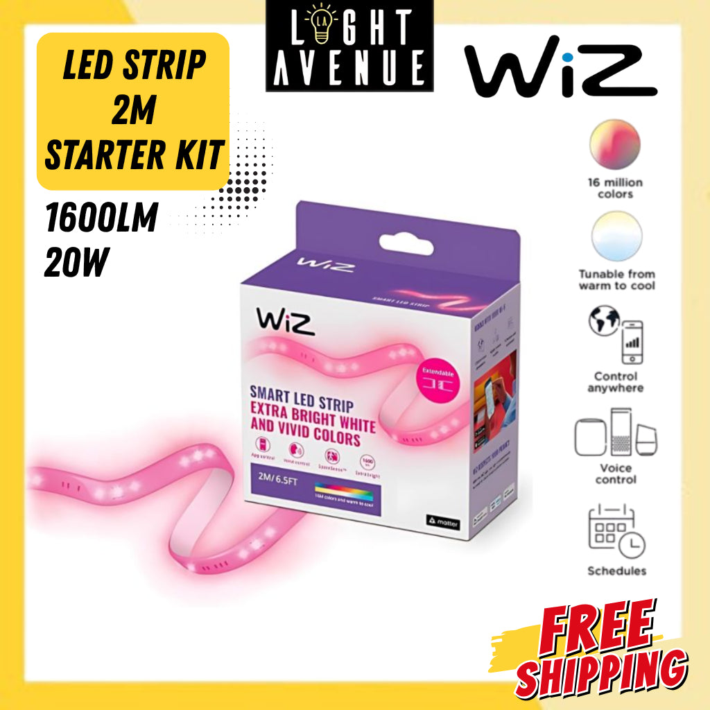 WiZ Smart WiFi RGB LED Strip Light 2m 1600lm Starter Kit MY 20W 2700k-6500k + RGB