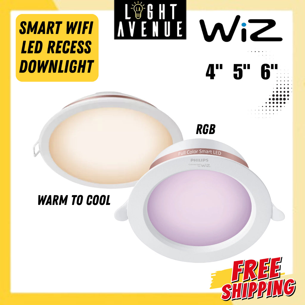 Wiz Smart WiFi Connected Recessed Downlight 4"/5"/6" Warm to Cool/RGB