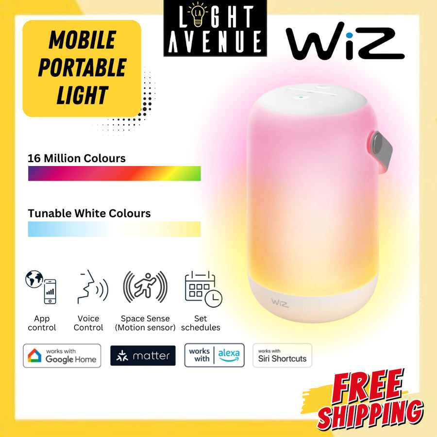 WiZ WiFi BLE Mobile Portable Light EU 2200k-6500k + RGBIC