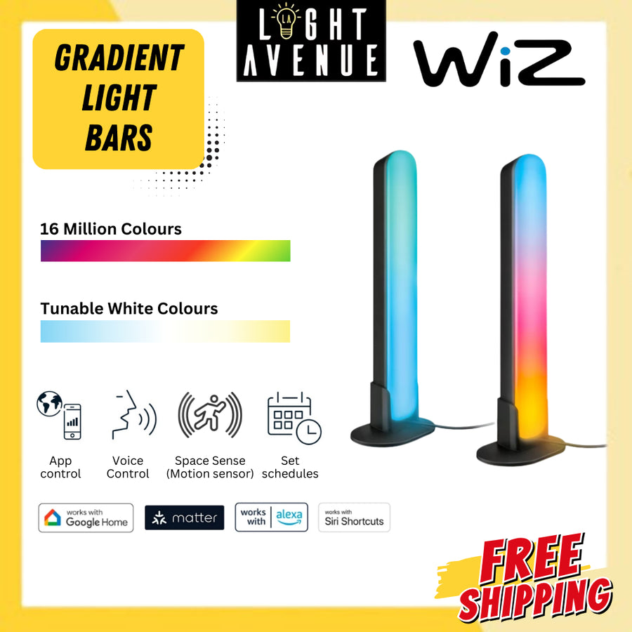 WiZ Smart Gradient Light Bars 30cm RGBIC Ambient Lighting