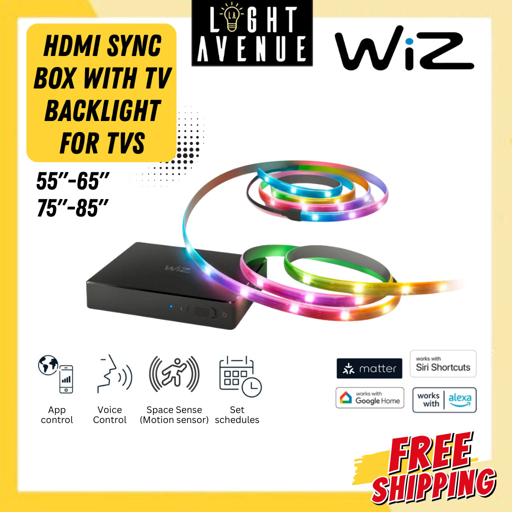 WiZ HDMI Sync Box with TV Light Strip for 55"-65"/75"-85" TVs​ 2700-6500K + RGBIC