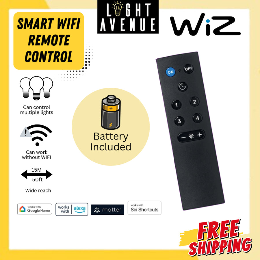 WiZ Smart WiFi Remote Control with batteries Turn Lights Brighten or Dim