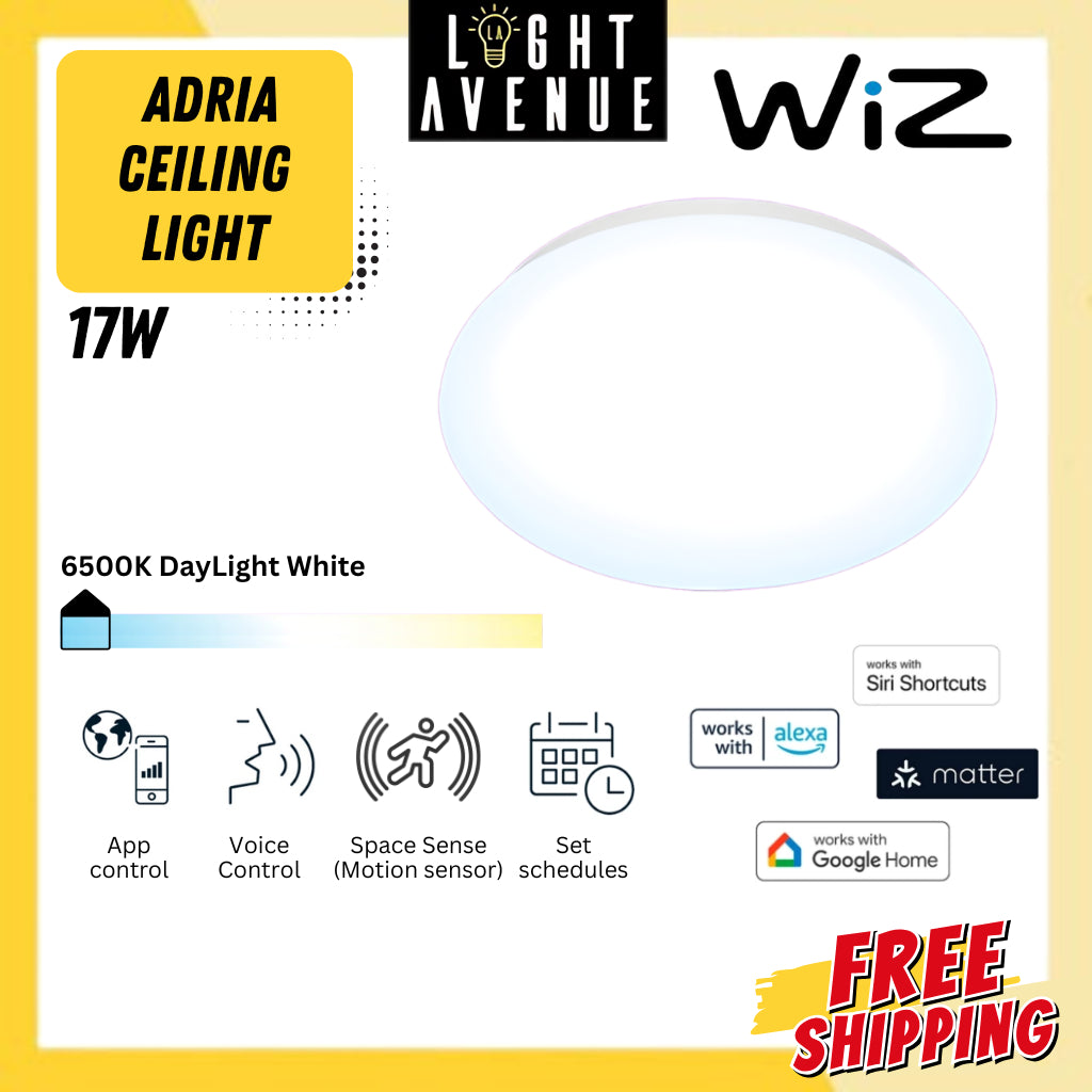 WiZ Adria Smart WiFi Dimmable Ceiling Light 17W 6500K White