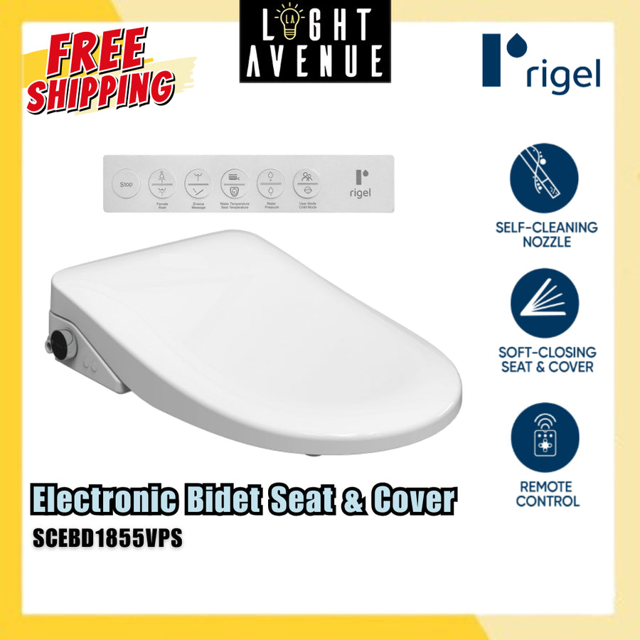 Rigel Electronic Bidet Seat and Cover SCEBD1855VPS