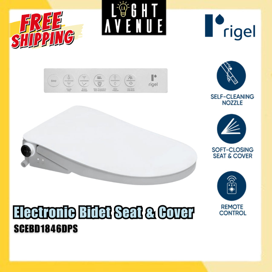 Rigel Electronic Bidet Seat and Cover SCEBD1846DPS