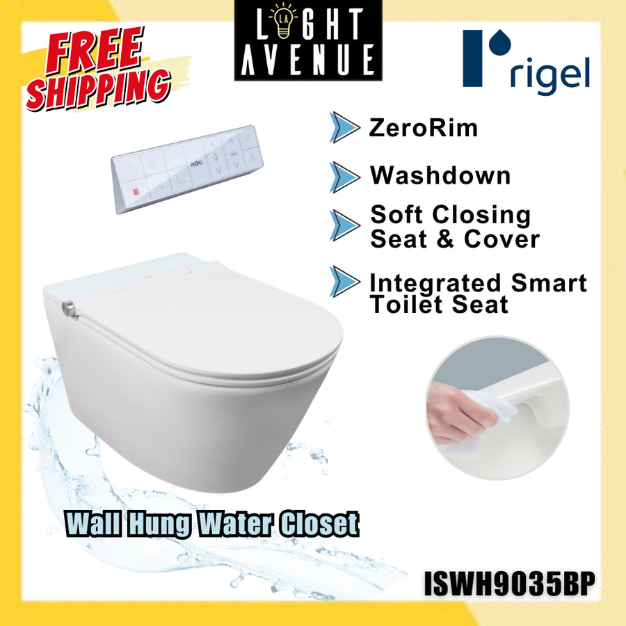 Rigel Wall-Hung Water Closet Integrated Smart Toilet Seat ISWH9035BP
