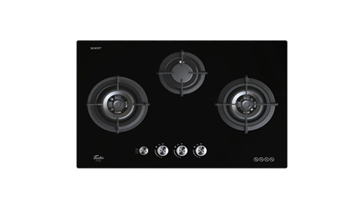 Turbo Incanto T773-SSV/GV-BK/GV-OW 77cm 3 Burners Built-in Hob
